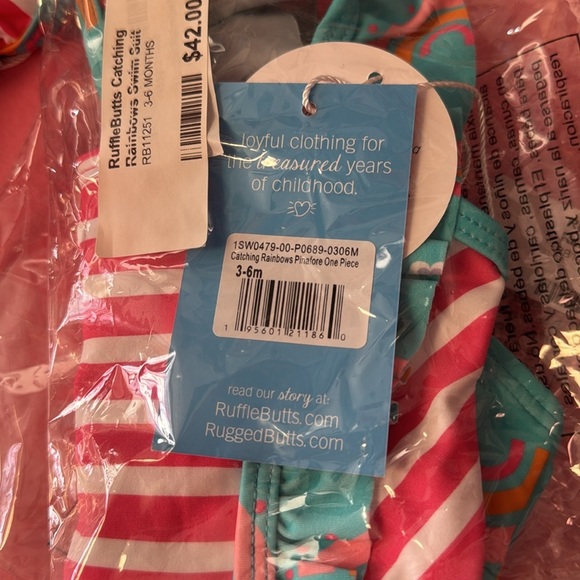 Ruffle Butts Swimming Suit.  Girl’s size 3-6 months. New with tags. One piece. - Picture 6 of 6